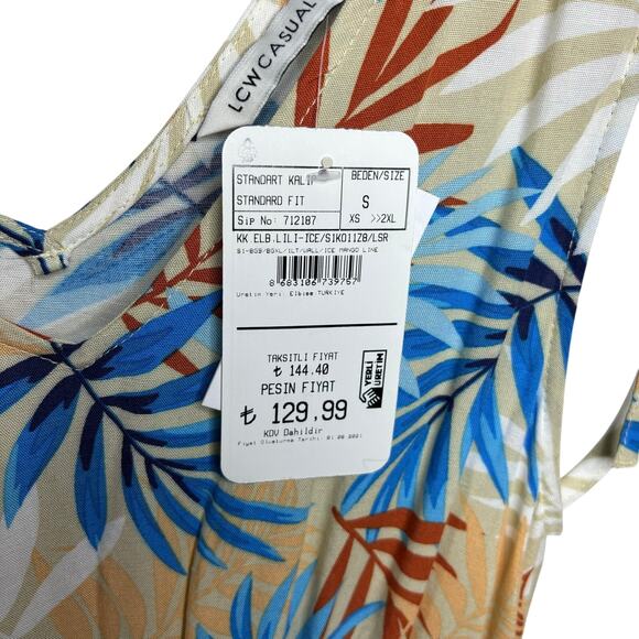 NWT LCW Casual Tropical Palms Maxi Dress Women's Size Small - Picture 4 of 7